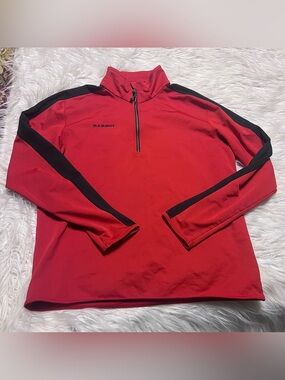 Mammut Red and Black Half-Zip Sweater